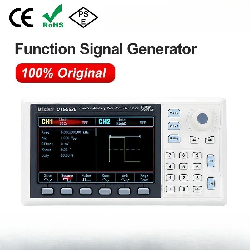 Dual Channel Arbitrary Waveform Function Generator 60Mhz - Generator Sinyal Fungsi UTG932E UTG962E 30Mhz